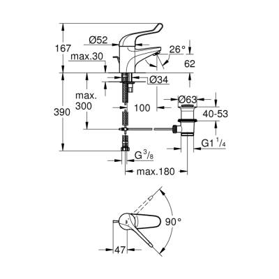 Grohe Euroeco Special Tek Kumandalı Lavabo Bataryası - 32788000 - 2