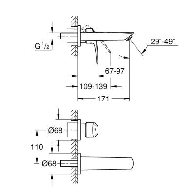 Grohe Eurosmart 2 Delikli Lavabo BataryasıS - Boyut - 29337003 - 2