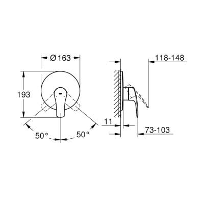 Grohe Eurosmart Ankastre Duş Bataryası - 19451003 - 1