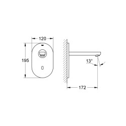 Grohe Eurosmart Cosmopolitan E Ankastre Fotoselli Lavabo Bataryası, Tek Su Girişli - 36335Sd0 - 2