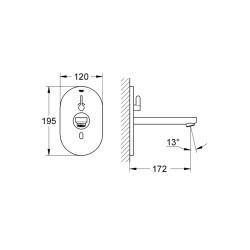 Grohe Eurosmart Cosmopolitan E Fotoselli Lavabo Bataryası, Çift Su GirişliAyarlanabilir Sıcaklık Sınırlayıcısı - 36315000 - 2