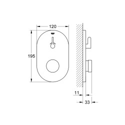 Grohe Eurosmart Cosmopolitan T Zaman Ayarlı Duş Bataryası 12, Kelebek Ve Ayarlanabilir Sıcaklık Sınırlayıcı İle - 36321000 - 2