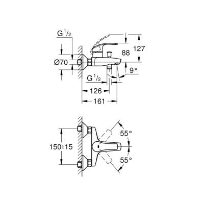 Grohe Eurosmart Tek Kumandalı Banyo Bataryası - 33300002 - 2