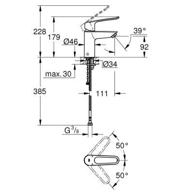 Grohe Eurosmart Tek Kumandalı Lavabo Bataryası S - Boyut - 23986003 - 2