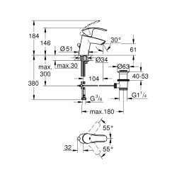 Grohe Eurosmart Tek Kumandalı Lavabo Bataryası S-Boyut - 33265002 - 2