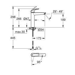 Grohe Eurosmart Tek Kumandalı Lavabo BataryasıXl - Boyut - 24164003 - 2