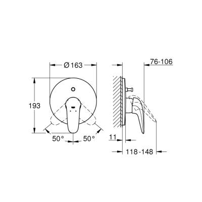 Grohe Eurostyle Ankastre BanyoDuş Bataryası - 29099003 - 2