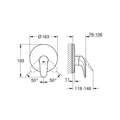 Grohe Eurostyle Ankastre Duş Bataryası - 29098003 - 2