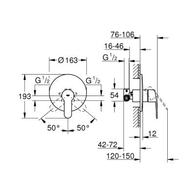 Grohe Eurostyle Cosmopolitan Tek Kumandalı Duş Bataryası - 33635002 - 2