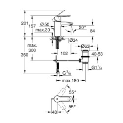 Grohe Eurostyle Cosmopolitan Tek Kumandalı Lavabo Bataryası S-Boyut - 33552002 - 2