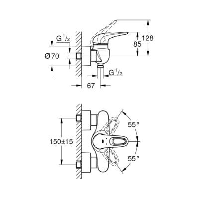 Grohe Eurostyle Tek Kumandalı Duş Bataryası - 33590Ls3 - 2