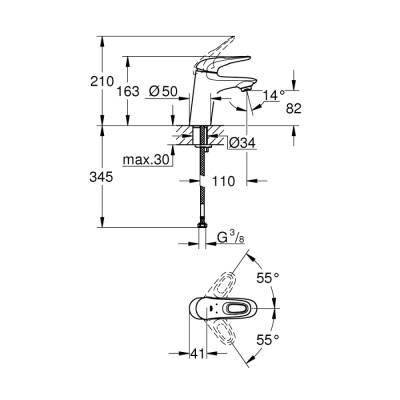 Grohe Eurostyle Tek Kumandalı Lavabo Bataryası S-Boyut - 32468003 - 2