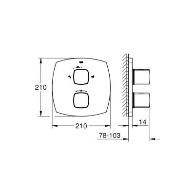 Grohe Grandera 2 Yollu Yön Değiştiricili Termostatik BanyoDuş Bataryası - 19948Da0 - 2