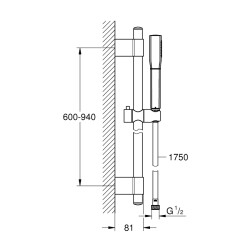 Grohe Grandera Stick Sürgülü Duş Seti - 26038Ig0 - 2