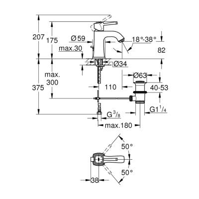 Grohe Grandera Tek Kumandalı Lavabo Bataryası M-Boyut - 23303Da0 - 2