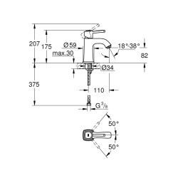 Grohe Grandera Tek Kumandalı Lavabo Bataryası M-Boyut - 23310Ig0 - 2