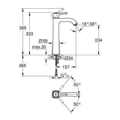 Grohe Grandera Tek Kumandalı Lavabo Bataryası Xl-Boyut - 23313Ig0 - 2