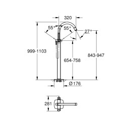 Grohe Grandera Yerden Küvet Bataryası - 23318000 - 2