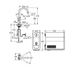 Grohe Grohe Blue Home C-Çıkış Uçlu Başlangıç Kiti - 31455000 - 2