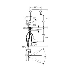 Grohe Grohe Blue Tek Kumandalı Eviye Bataryası 12, Tek Akış - 31303000 - 2