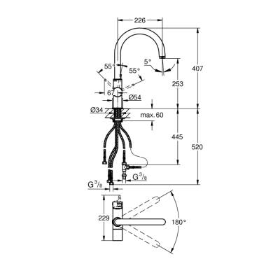 Grohe Grohe Blue Tek Kumandalı Eviye Bataryası 12, Tek Akış - 33251000 - 2