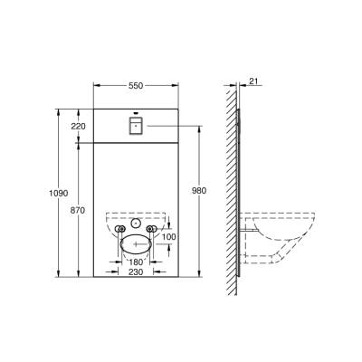 Grohe Grohe Gömme Rezervuar Cam Panel - 39374Ks0 - 2