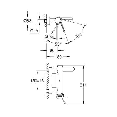 Grohe Grohe Plus Tek Kumandalı Banyo Bataryası - 33553Dc3 - 2