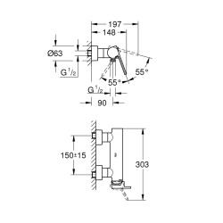 Grohe Grohe Plus Tek Kumandalı Duş Bataryası - 33577003 - 2