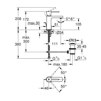 Grohe Grohe Plus Tek Kumandalı Lavabo Bataryası S-Boyut - 32612Dc3 - 2