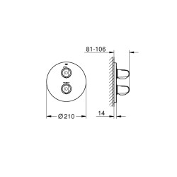 Grohe Grohtherm 1000 Ankastre Termostatik Duş Bataryası - 19984000 - 2