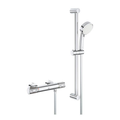 Grohe Grohtherm 1000 Performance Termostatik Duş Bataryası Duş Seti Dahil - 34783000 - 1