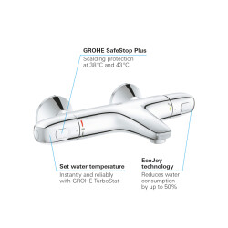 Grohe Grohtherm 1000 Termostatik Banyo Bataryası - 34155003 - 3