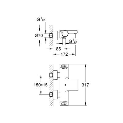 Grohe Grohtherm 2000 Termostatik Banyo Bataryası - 34174001 - 2