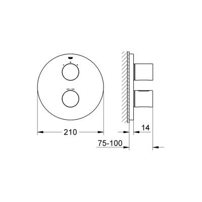 Grohe Grohtherm 3000 Cosmopolitan Termostatik BanyoDuş Bataryası - 19468BE0 - 2