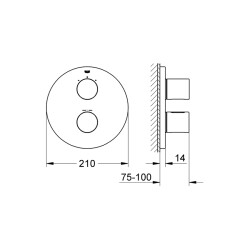 Grohe Grohtherm 3000 Cosmopolitan Termostatik BanyoDuş Bataryası - 19468GN0 - 2