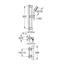 Grohe Grohtherm 800 Cosmopolitan Termostatik Duş Sistemi 12 - 34769000 - 2