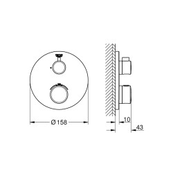 Grohe Grohtherm Ankastre Termostatik Banyo Bataryası - 24075000 - 2