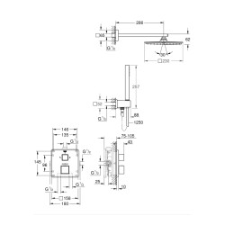 Grohe Grohtherm Cube Rainshower Allure 230 Duş Seti - 34741000 - 2