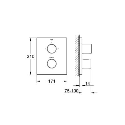 Grohe Grohtherm F 2 Yollu Yön Değiştiricili Banyo Bataryası - 27618000 - 2