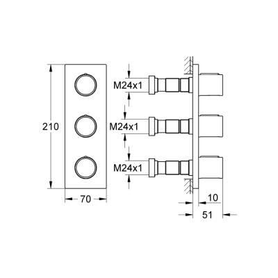 Grohe Grohtherm F Üç Valfli Akış Kontrollü Kumanda - 27625000 - 2