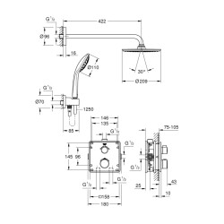 Grohe Grohtherm Rainshower Cosmopolitan 210 Duş Seti - 34734000 - 2