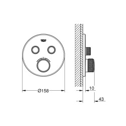 Grohe Grohtherm Smartcontrol Çift Valfli Akış Kontrollü, Ankastre Termostatik Duş Bataryası - 29119000 - 2