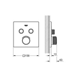 Grohe Grohtherm Smartcontrol Çift Valfli Akış Kontrollü, Ankastre Termostatik Duş Bataryası - 29124A00 - 2