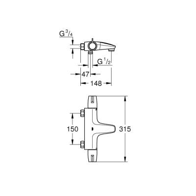 Grohe Grohtherm Special Termostatik Banyo Bataryası - 34671000 - 2