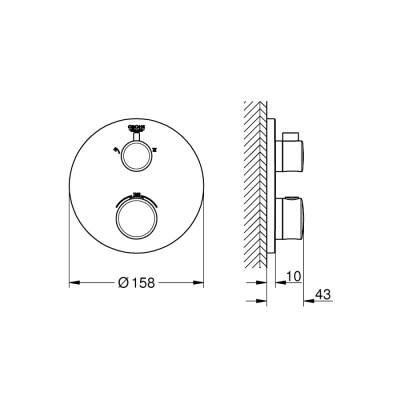 Grohe Grohtherm Termostatik BanyoDuş Bataryası - 24076000 - 2