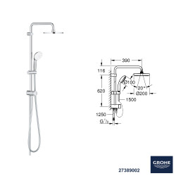 Grohe Grotherm Banyo Bataryası Seti + Hüppe Galata X Duş Kanalı -22 - 3