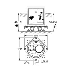 Grohe İç Montaj Gövdesi ½ - 29086000 - 2