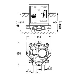 Grohe İç Montaj Gövdesi ½ - 45984001 - 2