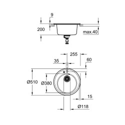 Grohe K200 Kompozit Eviye - 31656Ap0 - 2