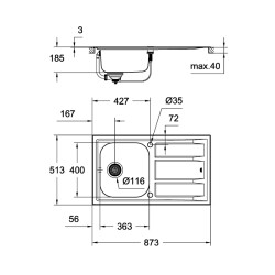 Grohe K400+ Damlalıklı Paslanmaz Çelik Eviye - 31568Sd0 - 2